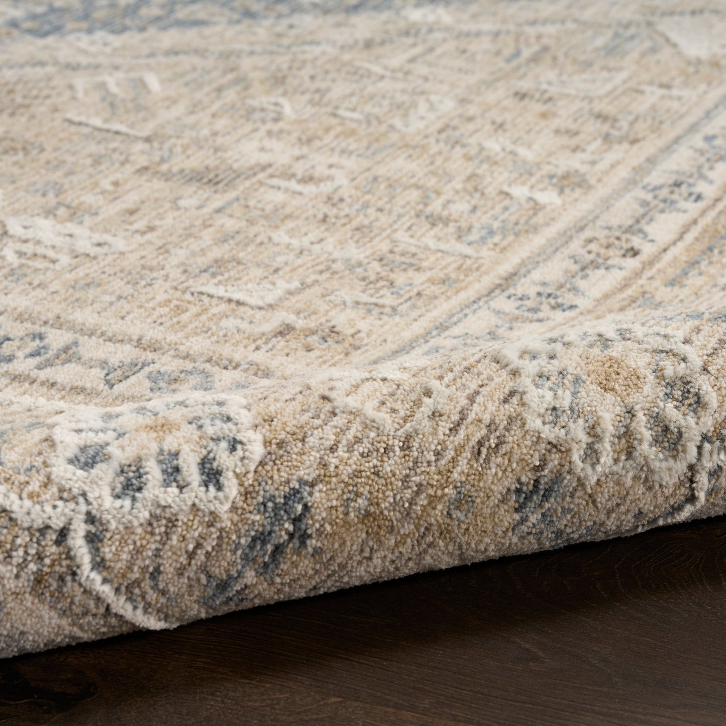 Nourison Home Retreat  Ivory Blue  Traditional