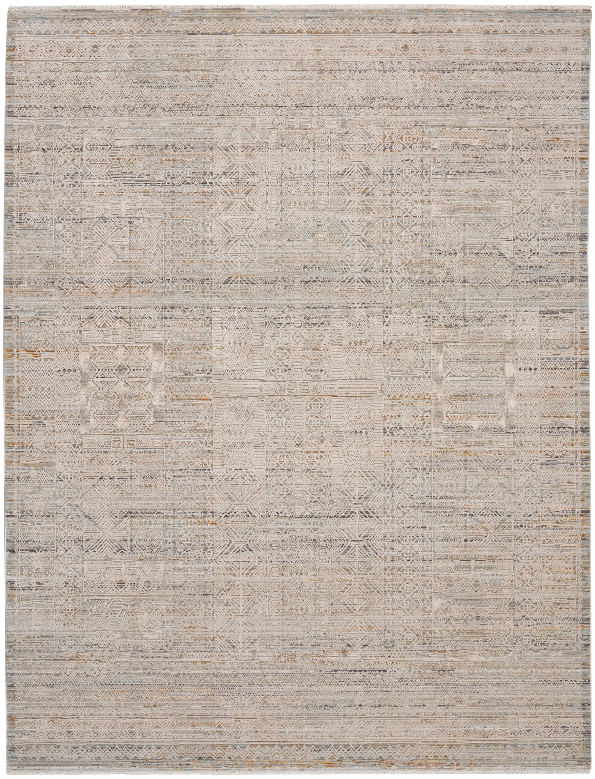 Nourison Home Lynx  Ivory Multicolor  Transitional