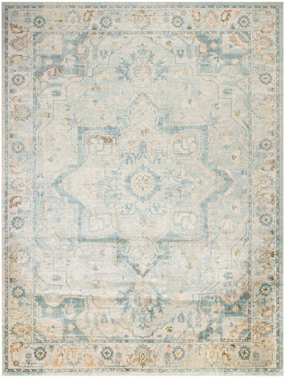 Nourison Home Astra Machine Washable ASW12 Light Blue Traditional Power-loomed Rug