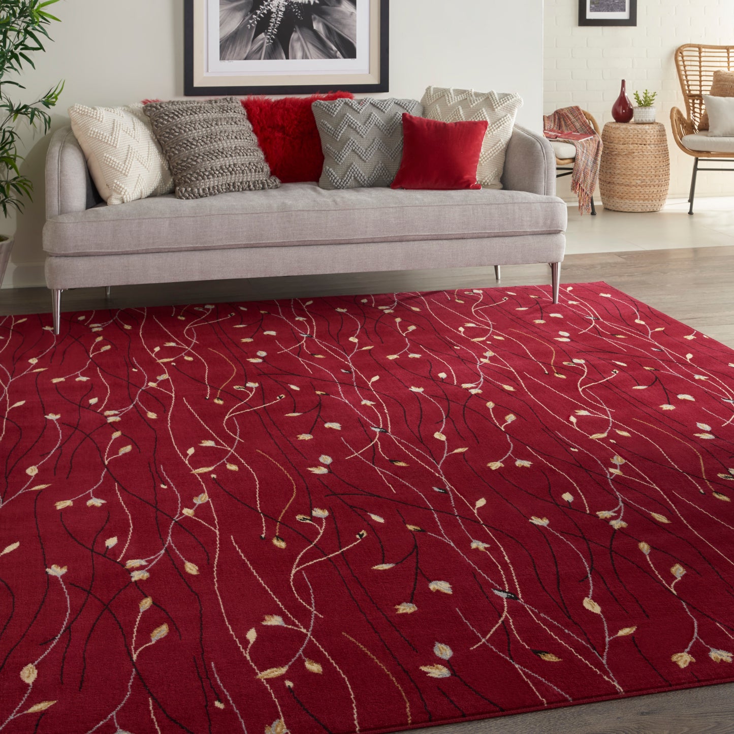 Nourison Home Grafix  Red  Contemporary