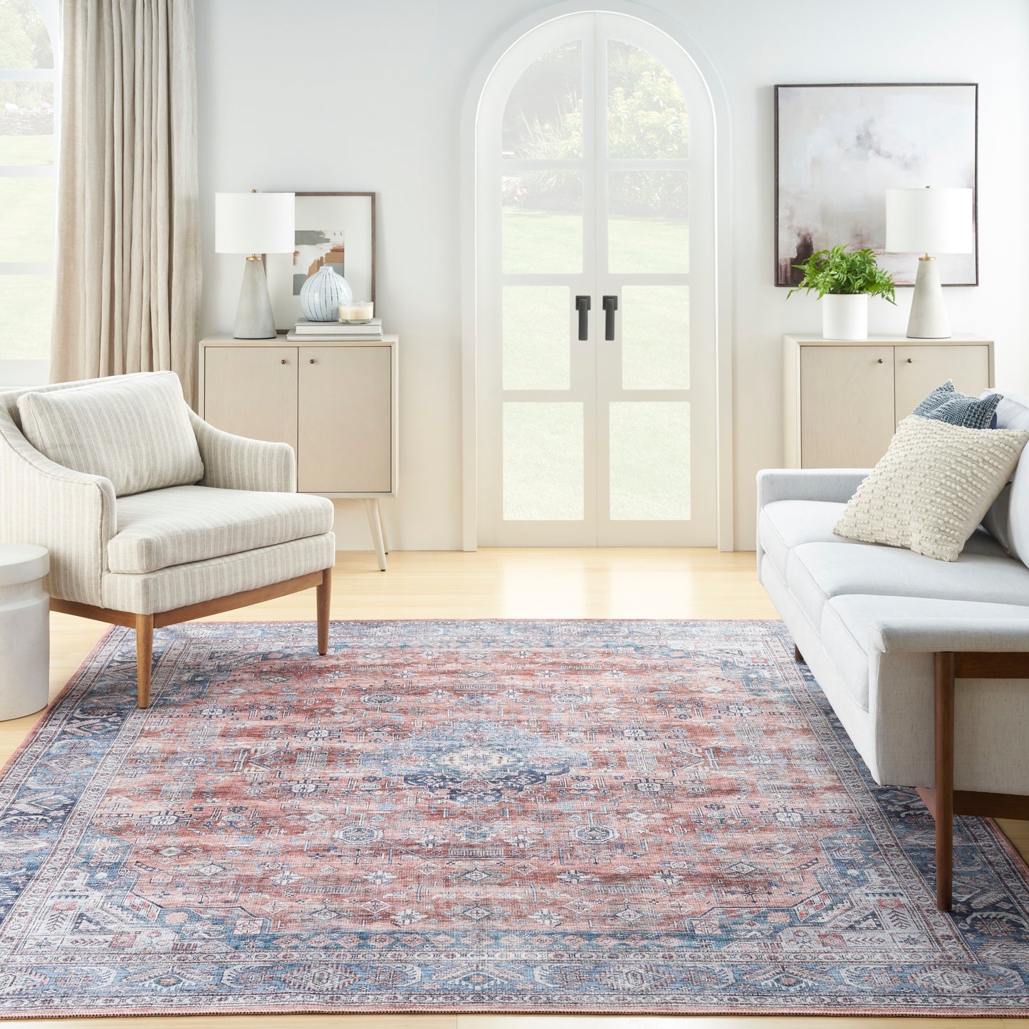 Nourison Home Grand Washables  Blue Multicolor  Traditional
