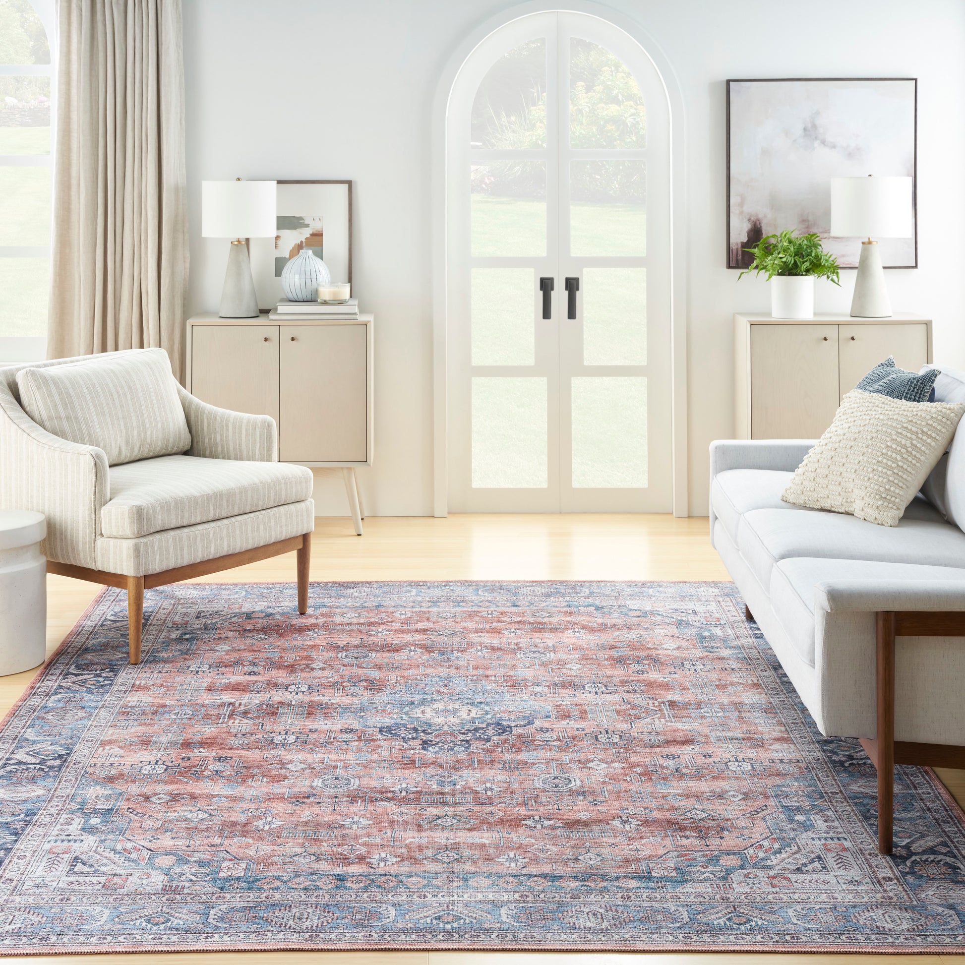 Nourison Home Grand Washables  Blue Multicolor  Traditional