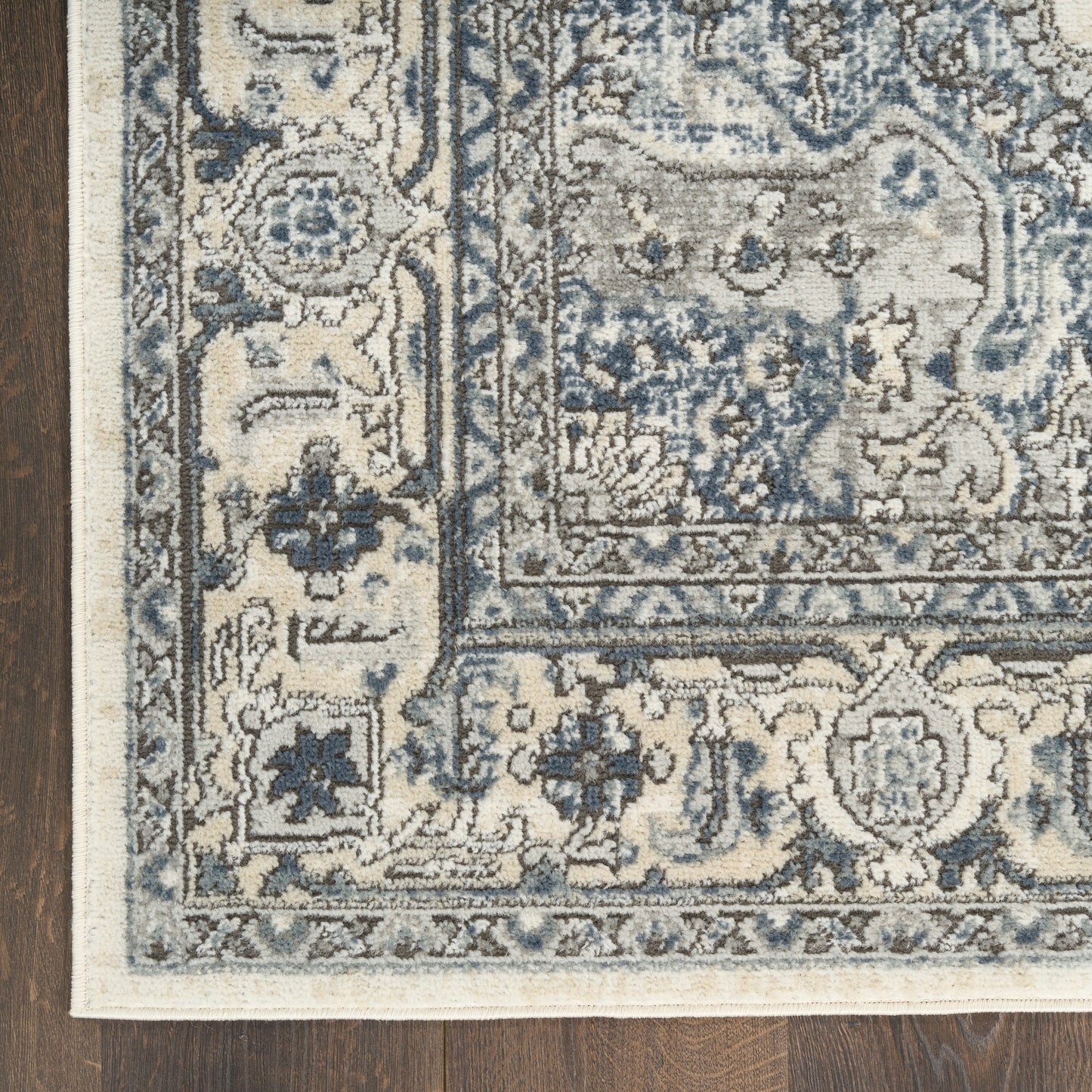 Nourison Home Quarry  Ivory Navy  Traditional