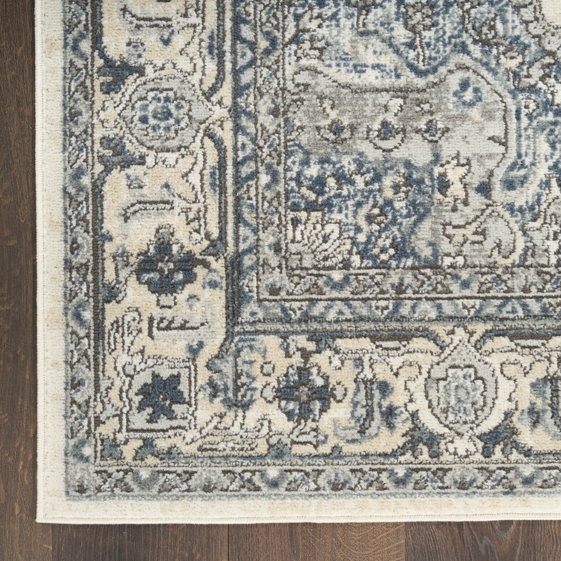 Nourison Home Quarry  Ivory Navy  Traditional