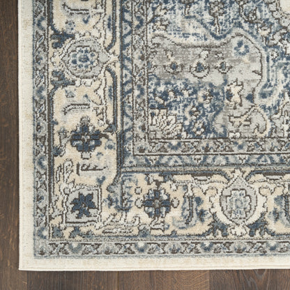 Nourison Home Quarry  Ivory Navy  Traditional