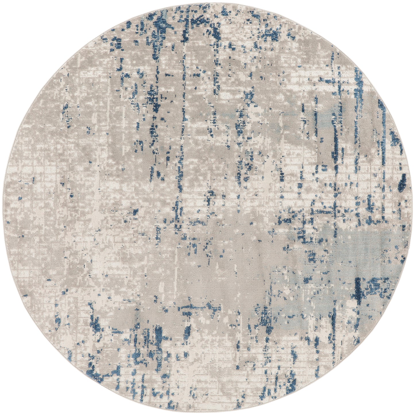Nourison Home Quarry QUA01 Ivory Grey Blue Contemporary Power-loomed Rugs