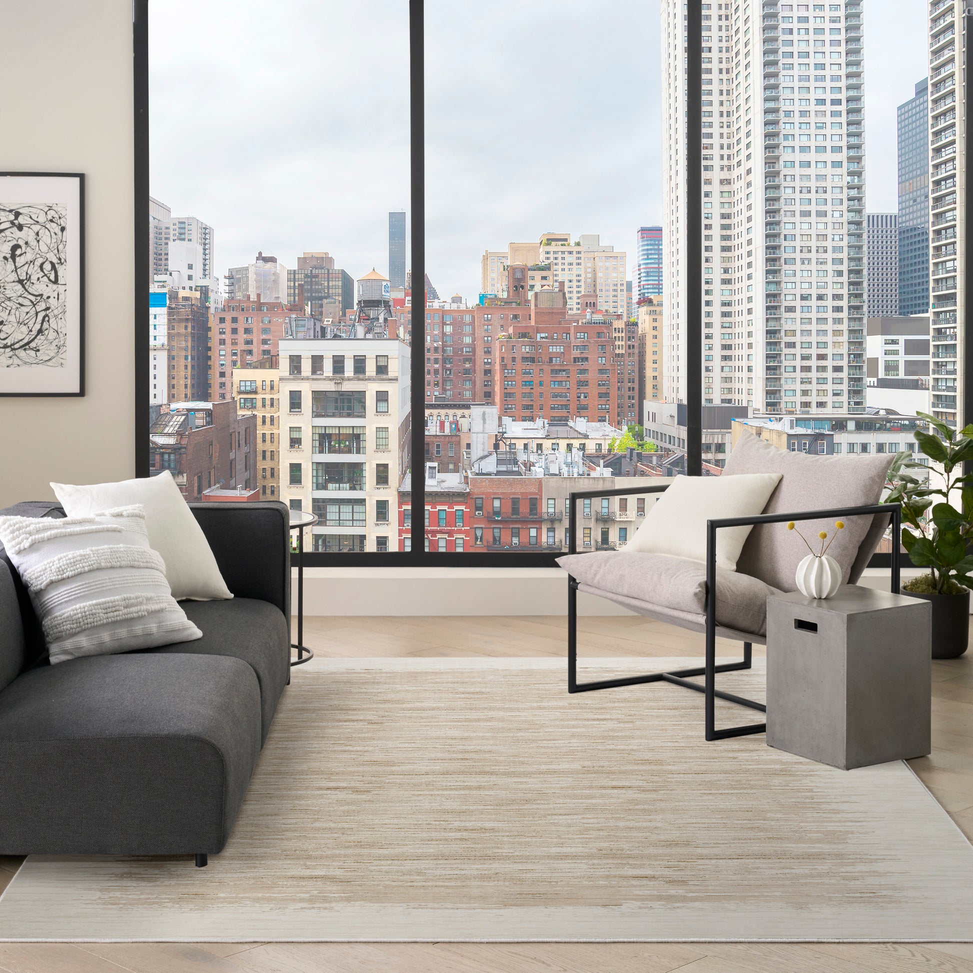 DKNY Grand Street  Ivory Taupe  Contemporary