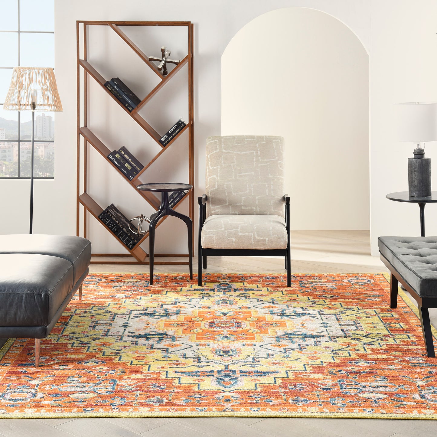 Nourison Home Allur  Red Multicolor  Transitional