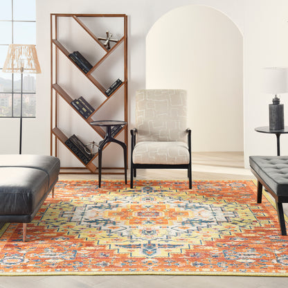 Nourison Home Allur  Red Multicolor  Transitional