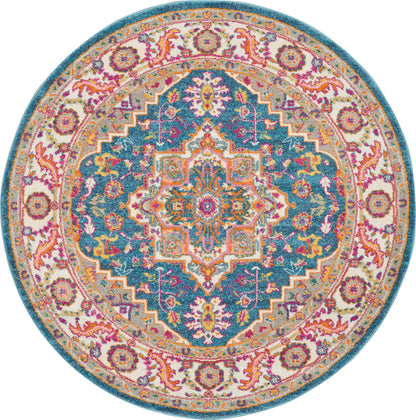Nourison Home Passion PSN20 Teal Multicolor Transitional Power-loomed Rugs