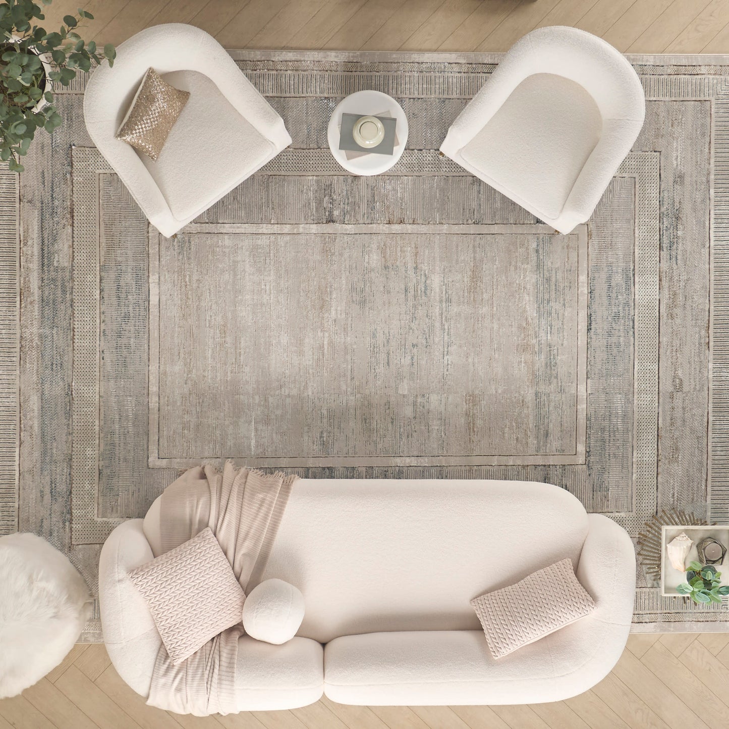 Nourison Home Glitz  Ivory Multicolor  Contemporary