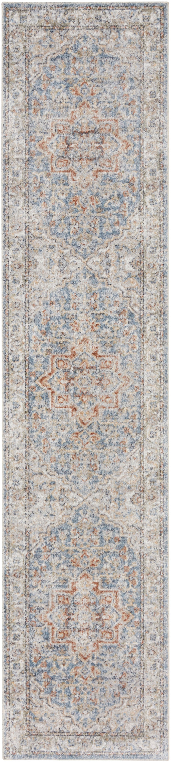 Nourison Home Astra Machine Washable ASW12 Denim Multicolor Traditional Power-loomed Rug