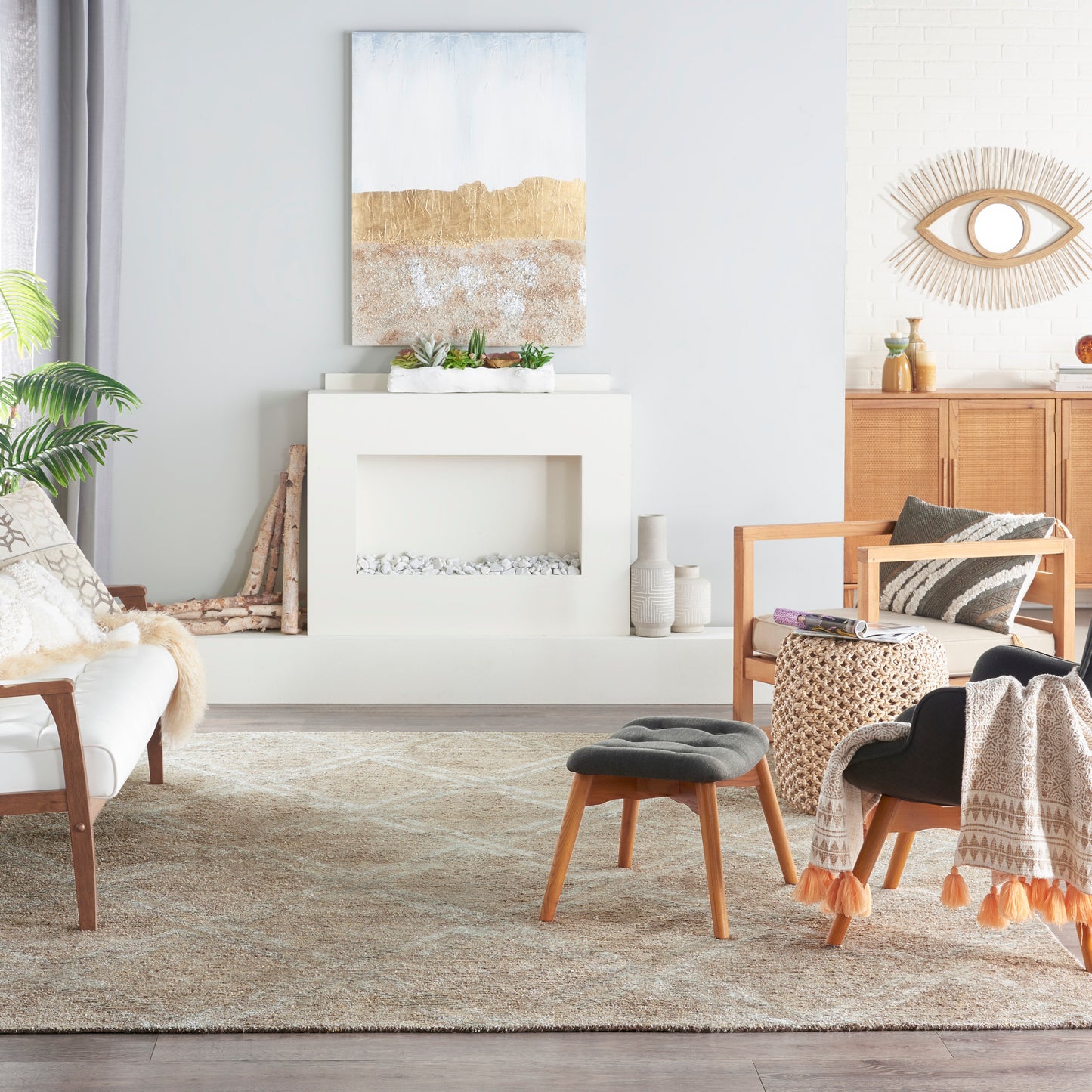 Nourison Home Venosa  Taupe  Contemporary