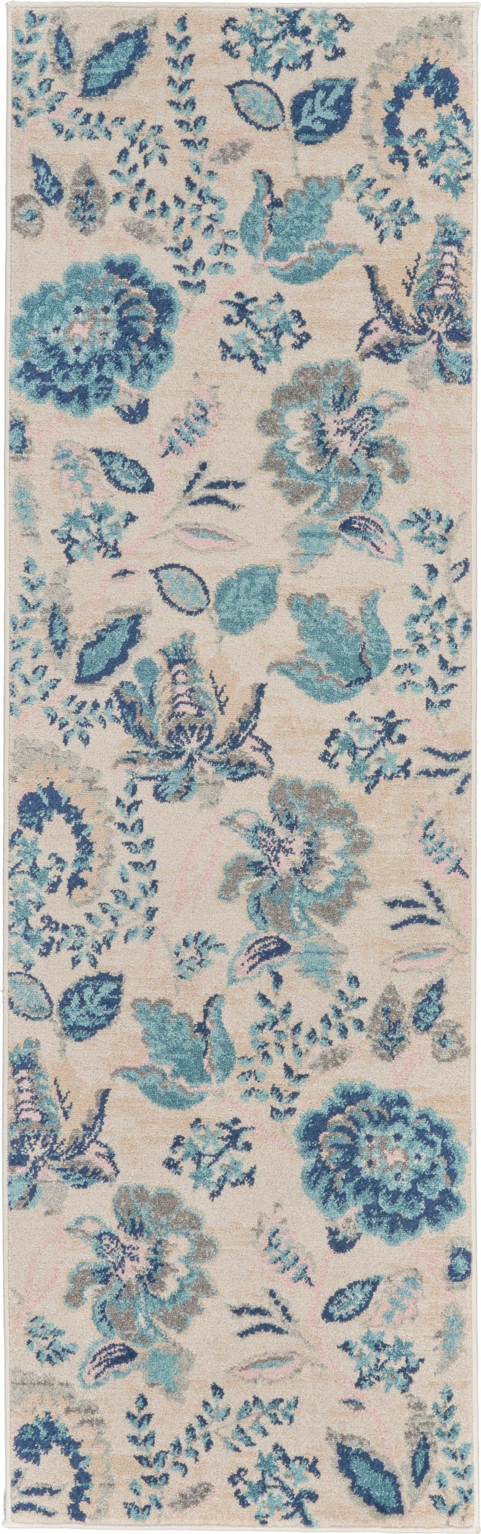 Nourison Home Tranquil TRA02 Ivory Light Blue Contemporary Power-loomed Rug