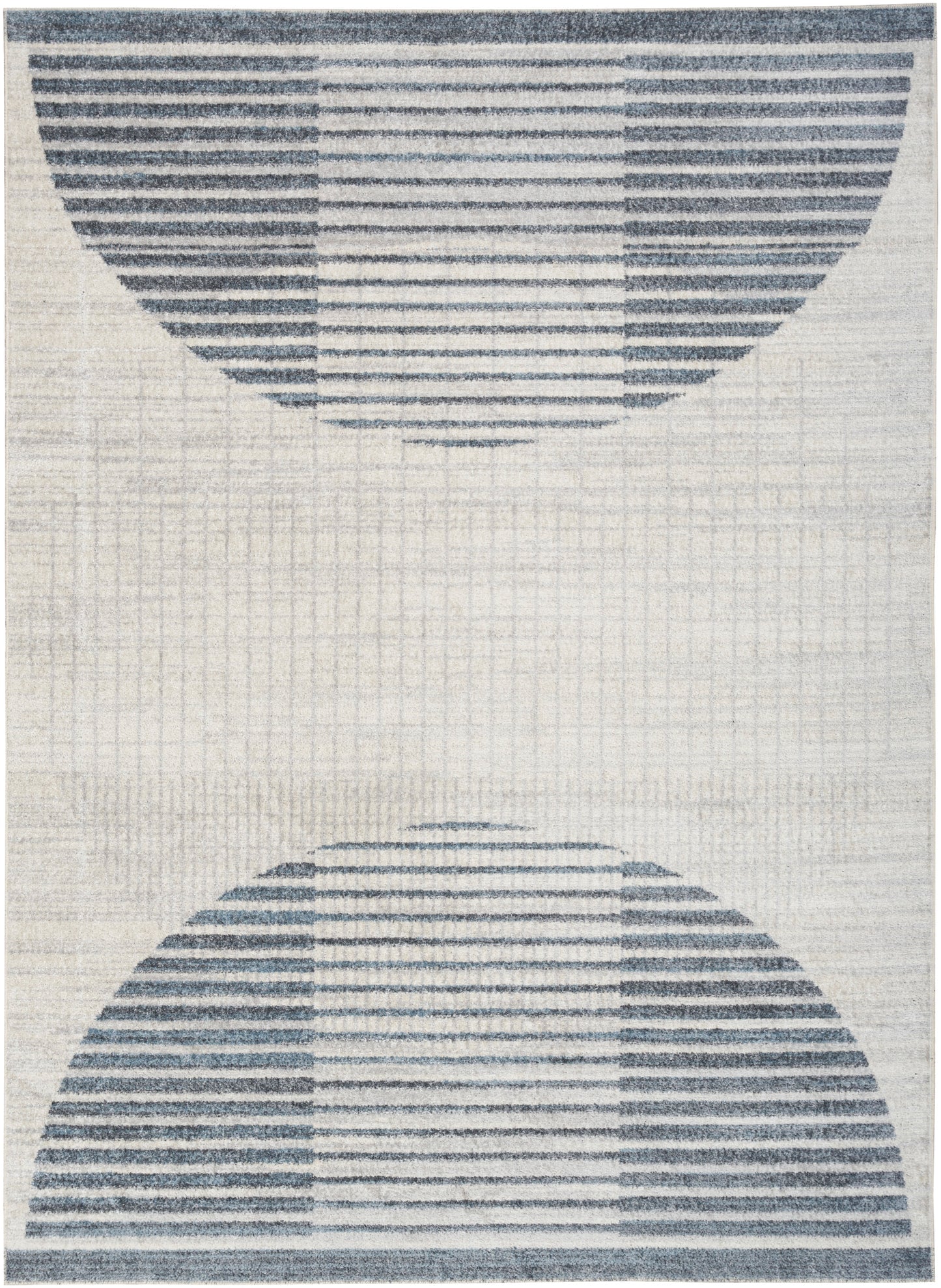 Nourison Home Astra Machine Washable ASW03 Ivory Blue Contemporary Power-loomed Rug