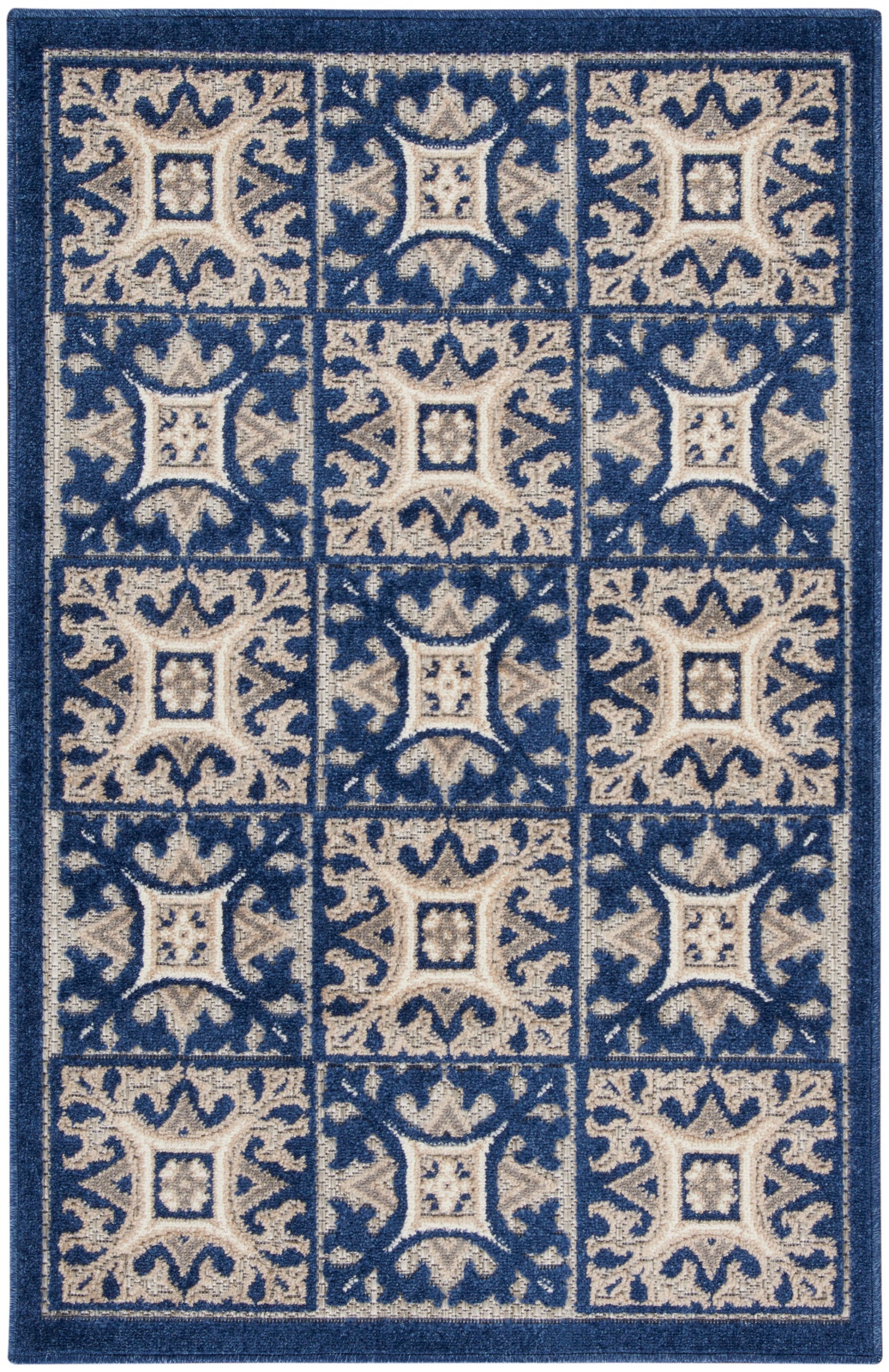 Nourison Home Aloha ALH34 Blue Contemporary Power-loomed Rugs