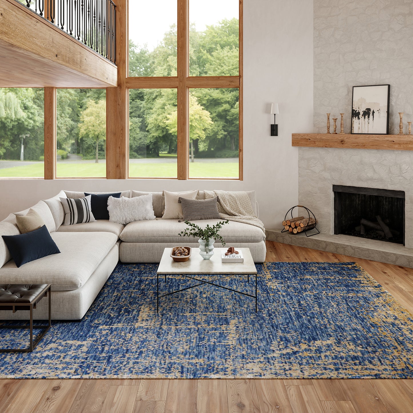 Nourison Home Luna  Dark Blue Mocha  Contemporary