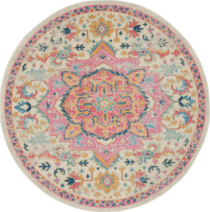 Nourison Home Passion PSN25 Ivory Pink Transitional Power-loomed Rugs