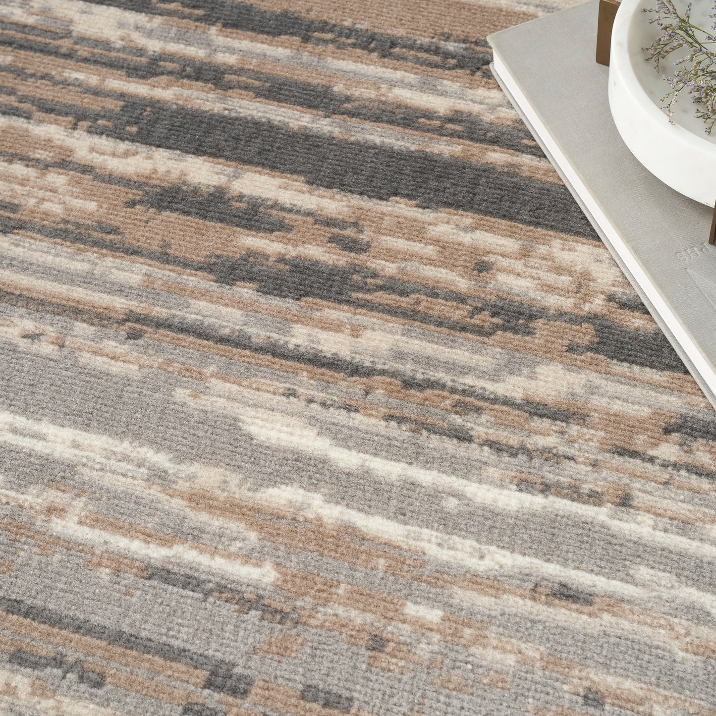 Nourison Home Jubilant  Grey Beige  Contemporary