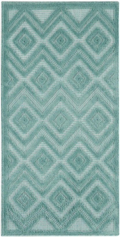 Nourison Home Versatile NRV01 Aqua Teal Contemporary Flat Weave Rug
