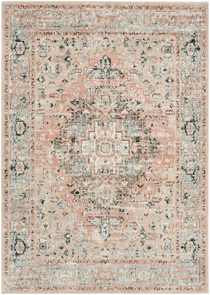 Nourison Home Washable Decor WSD13 Peach Traditional Loom-woven Rug