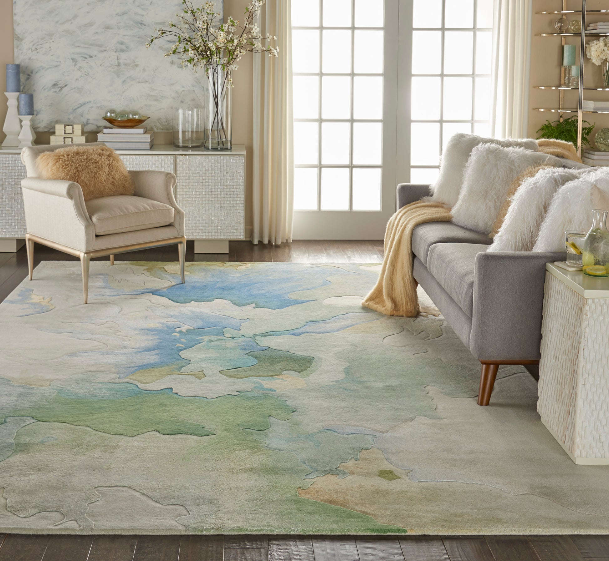 Nourison Home Prismatic  Seafoam  Contemporary
