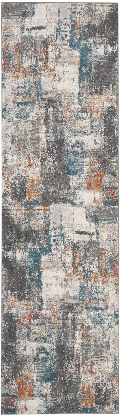 Nourison Home Tangra TNR06 Grey Multi Contemporary Power-loomed Rug