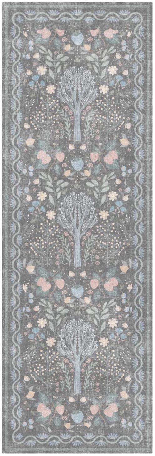 Nourison Home Botanical Washables BOT04 Charcoal Multicolor Contemporary Machine Woven Rug