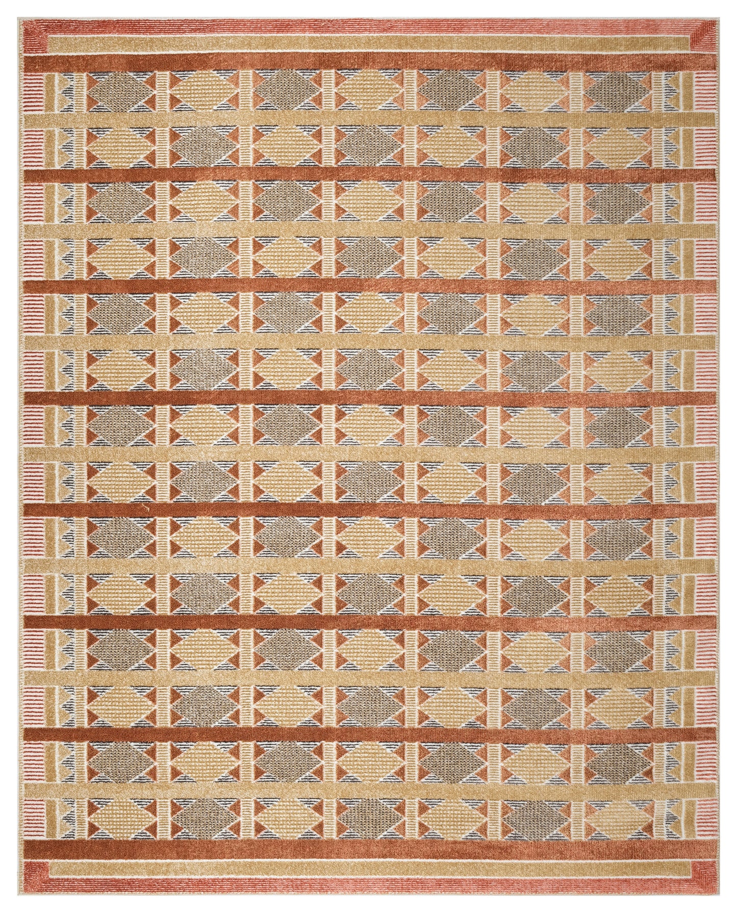 Nourison Home Nordic  Rust Multicolor  Contemporary
