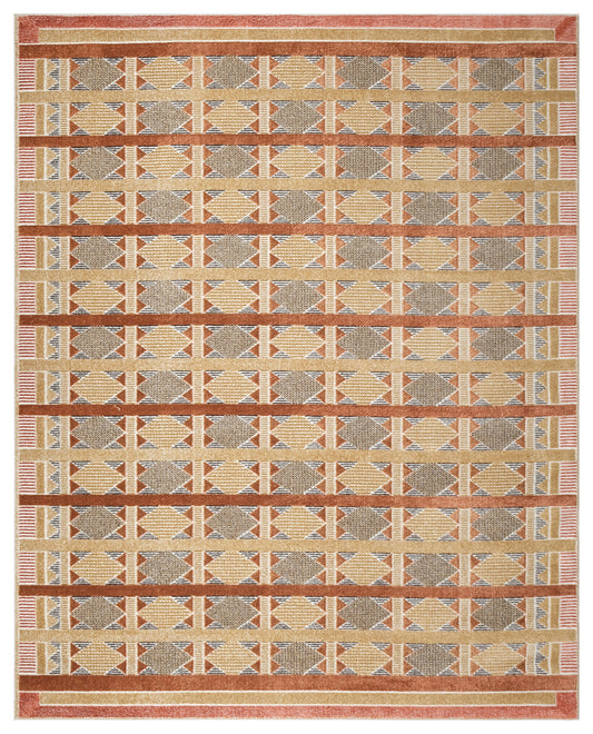Nourison Home Nordic  Rust Multicolor  Contemporary