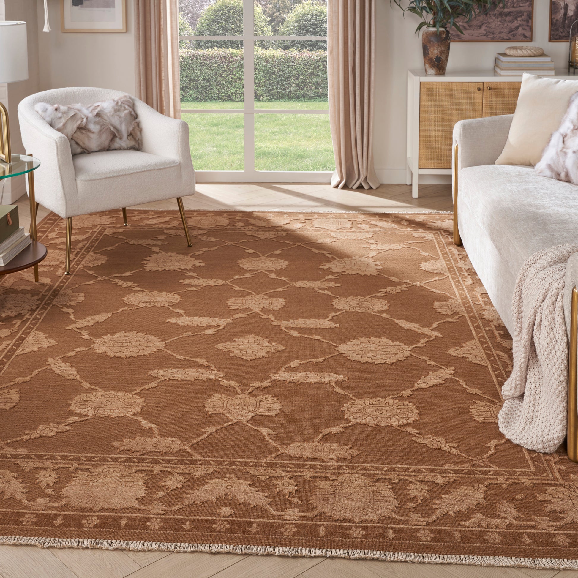 Nourison Home Silk Pointe  Brown  Traditional