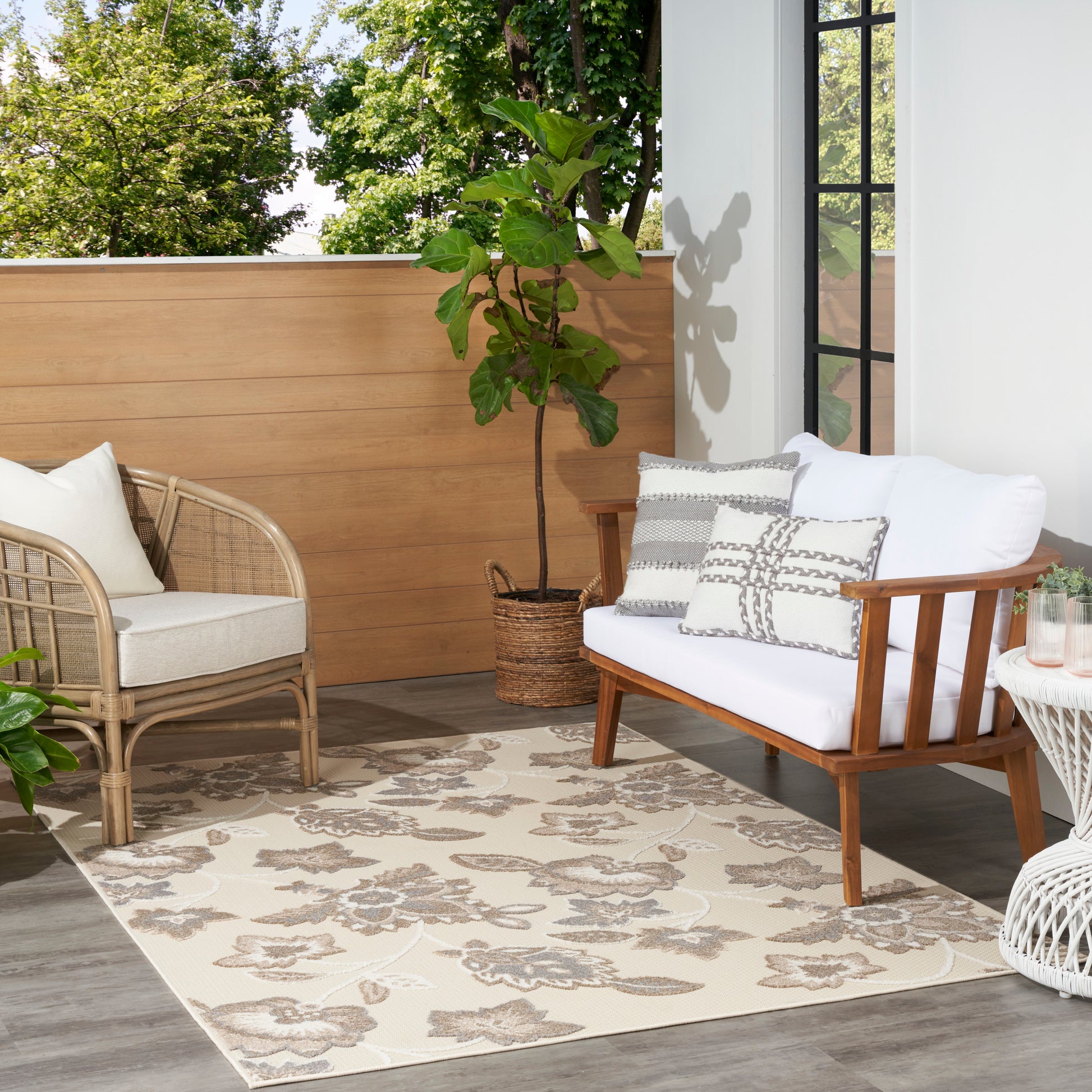 Nourison Home Aloha  Beige  Contemporary