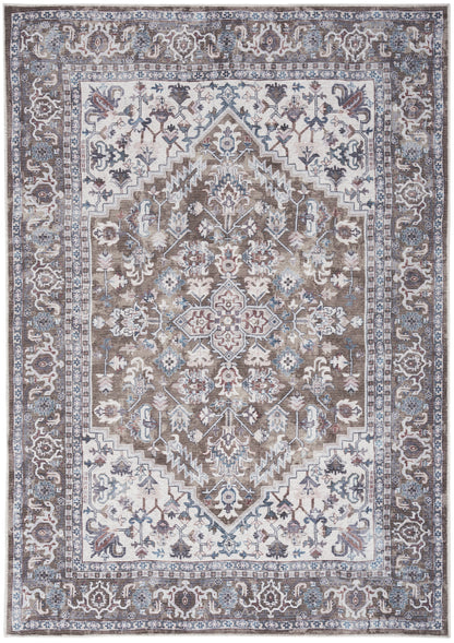 Nourison Home New Concept Washables SR104 Olive Ivory Traditional Machine Woven Rug