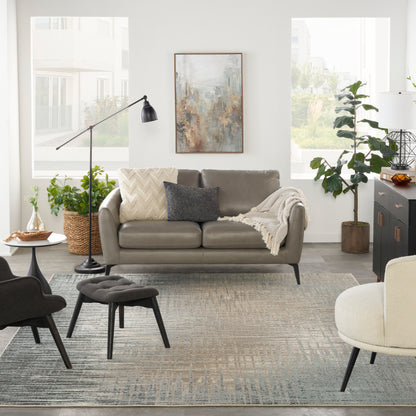 Nourison Home Marmara  Teal Grey  Contemporary