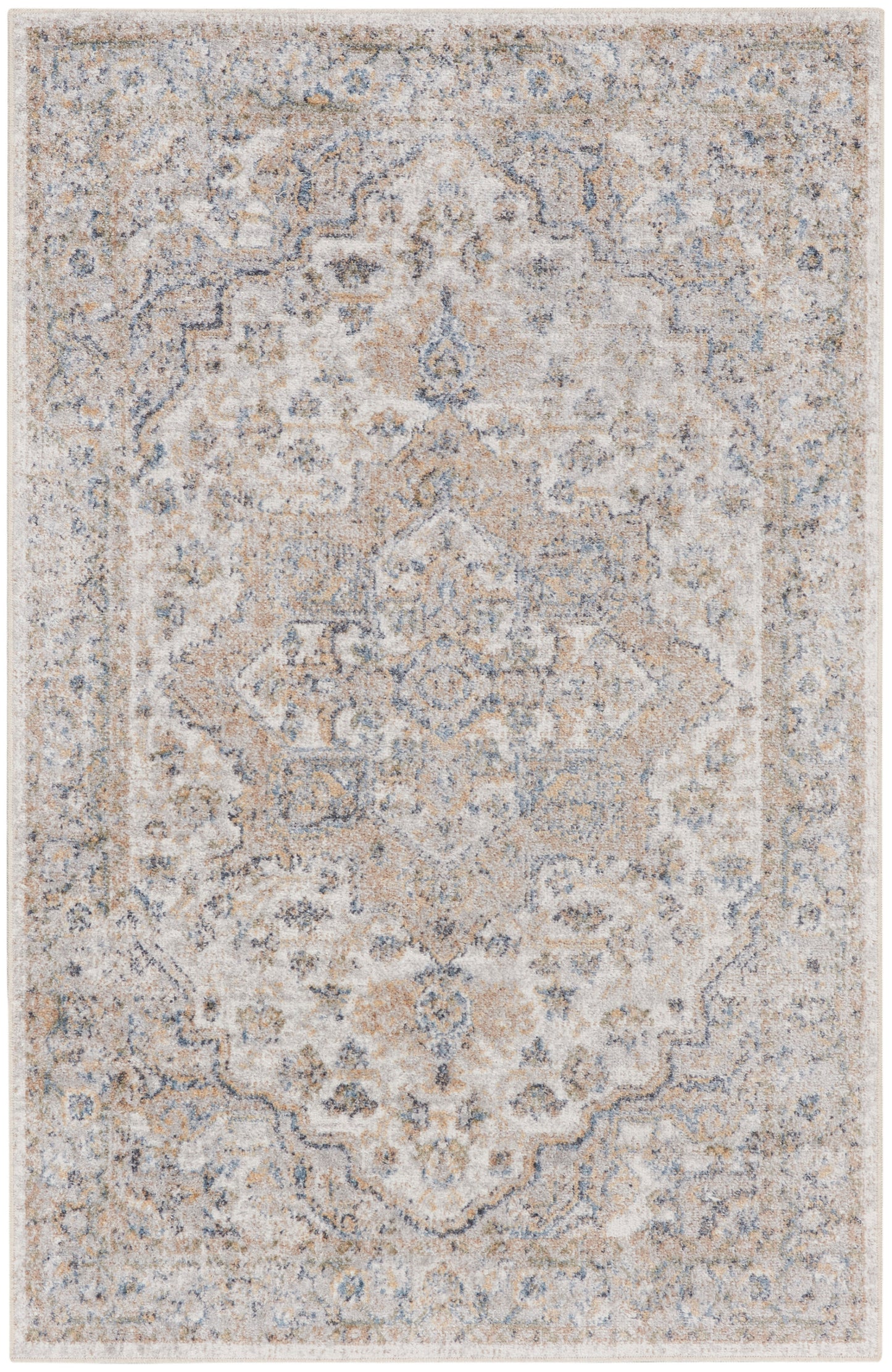 Nourison Home Astra Machine Washable ASW12 Silver Grey Traditional Power-loomed Rug