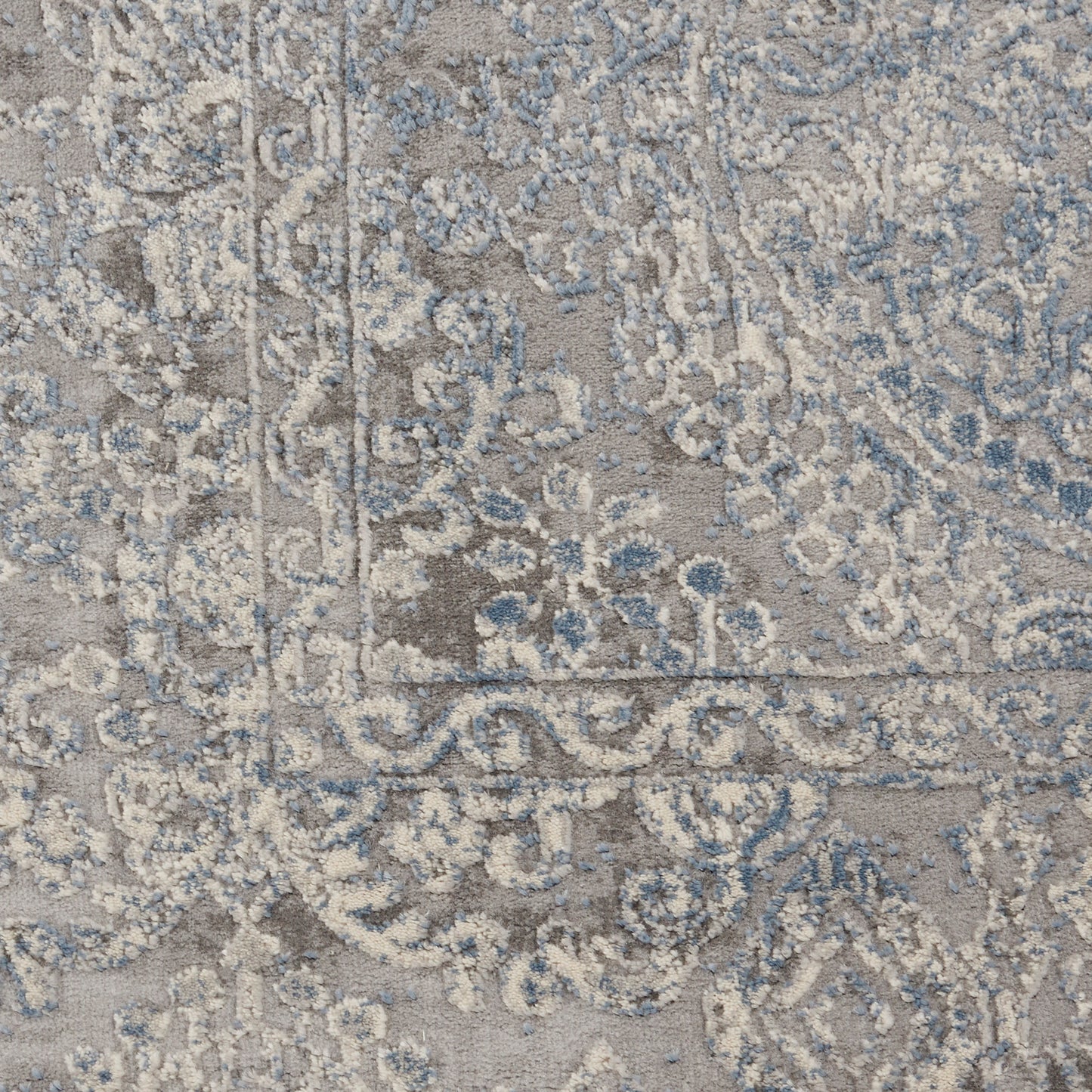 Nourison Home Rustic Textures  Ivory Light Blue  Contemporary