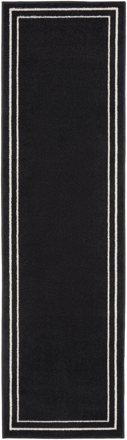 Nourison Home Nourison Essentials NRE02 Black Ivory Contemporary Power-loomed Rug