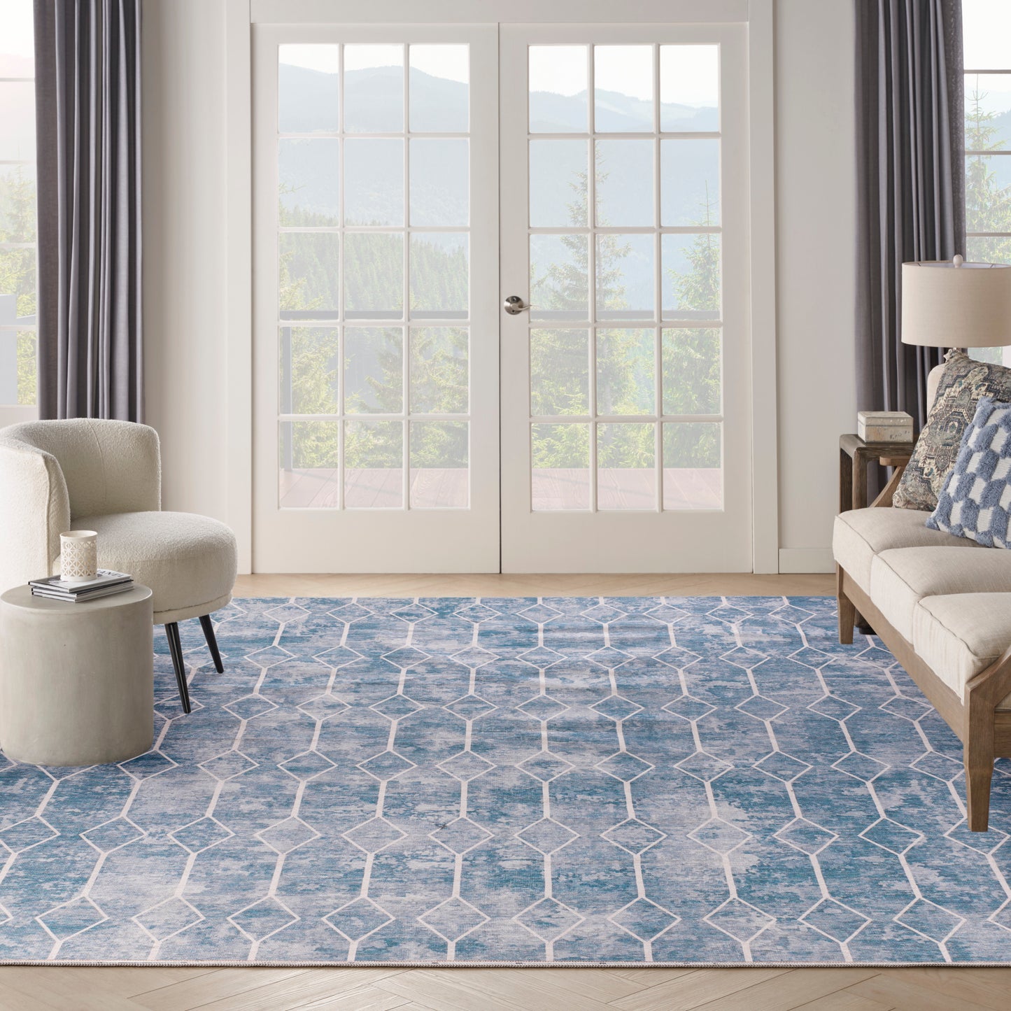 Nourison Home New Concept Washables  Blue Grey  Contemporary