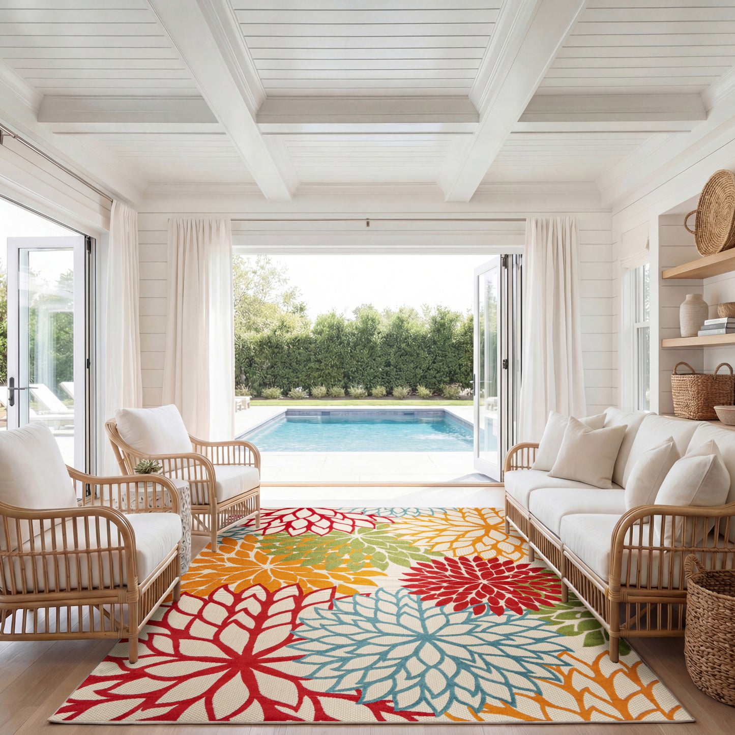 Nourison Home Aloha  Green  Contemporary