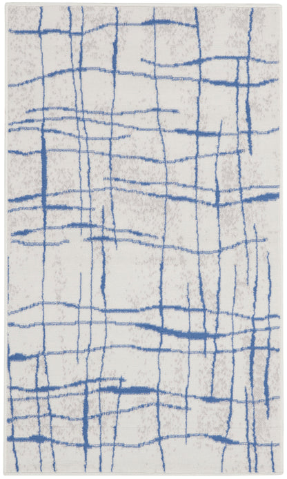 Nourison Home Whimsicle WHS09 Ivory Blue Contemporary Power-loomed Rug