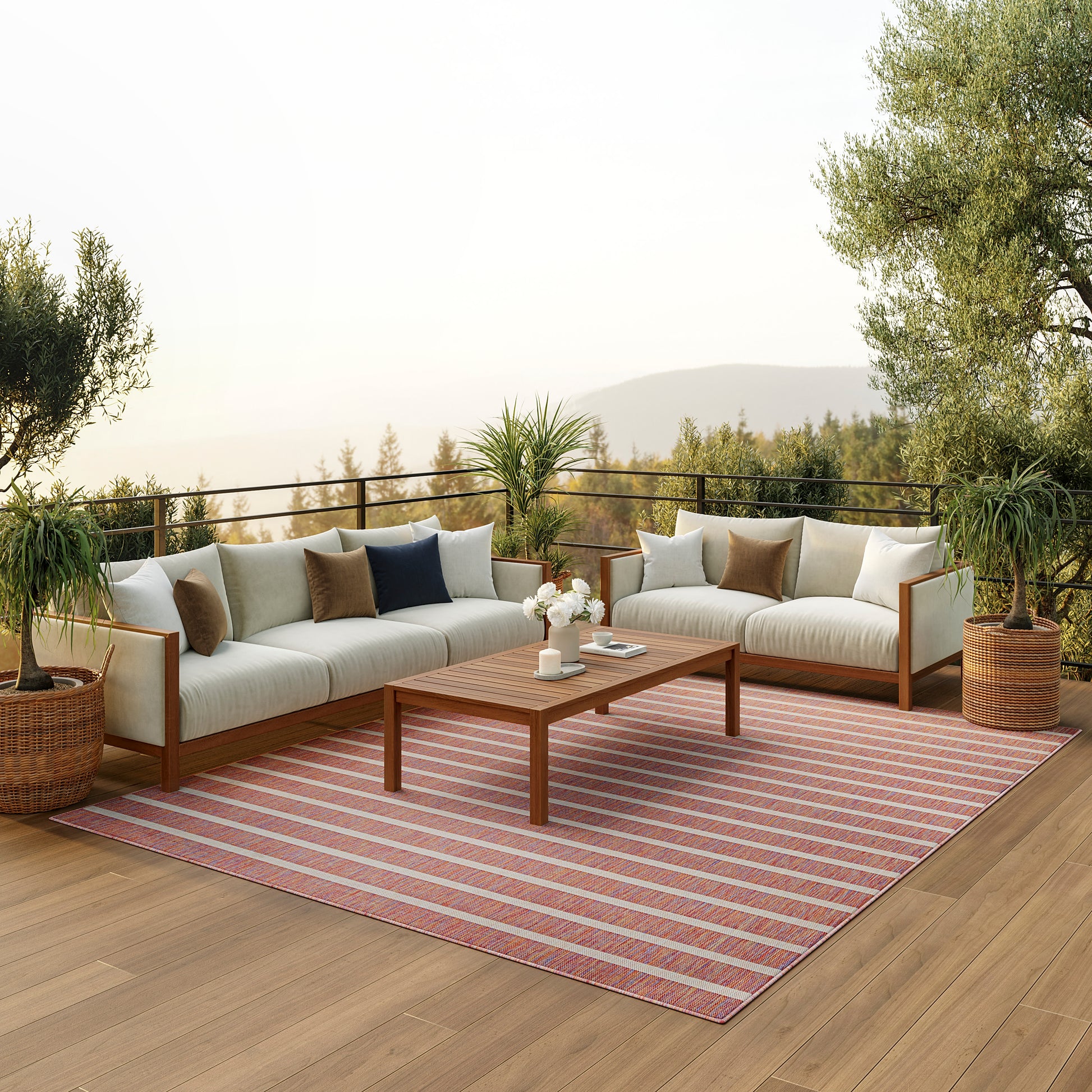 Nourison Home Positano  Rainbow Ivory  Contemporary