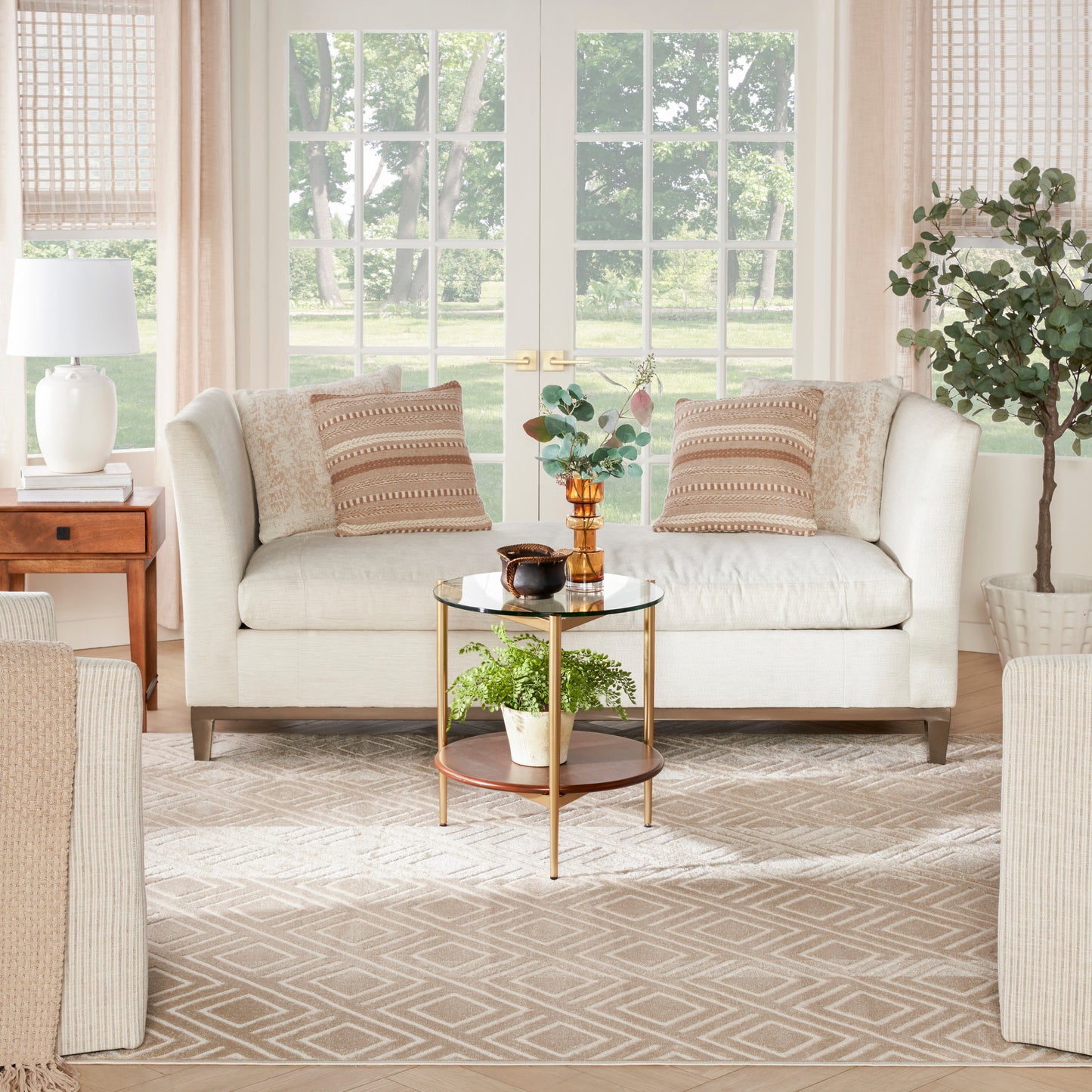 Nourison Home Care Free  Beige  Contemporary