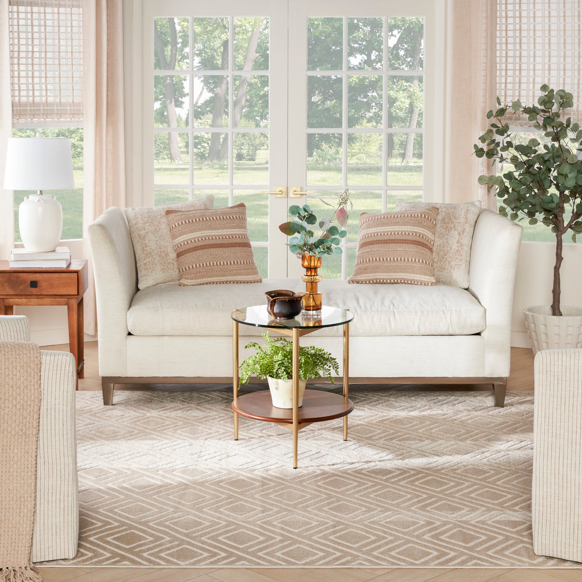 Nourison Home Care Free  Beige  Contemporary