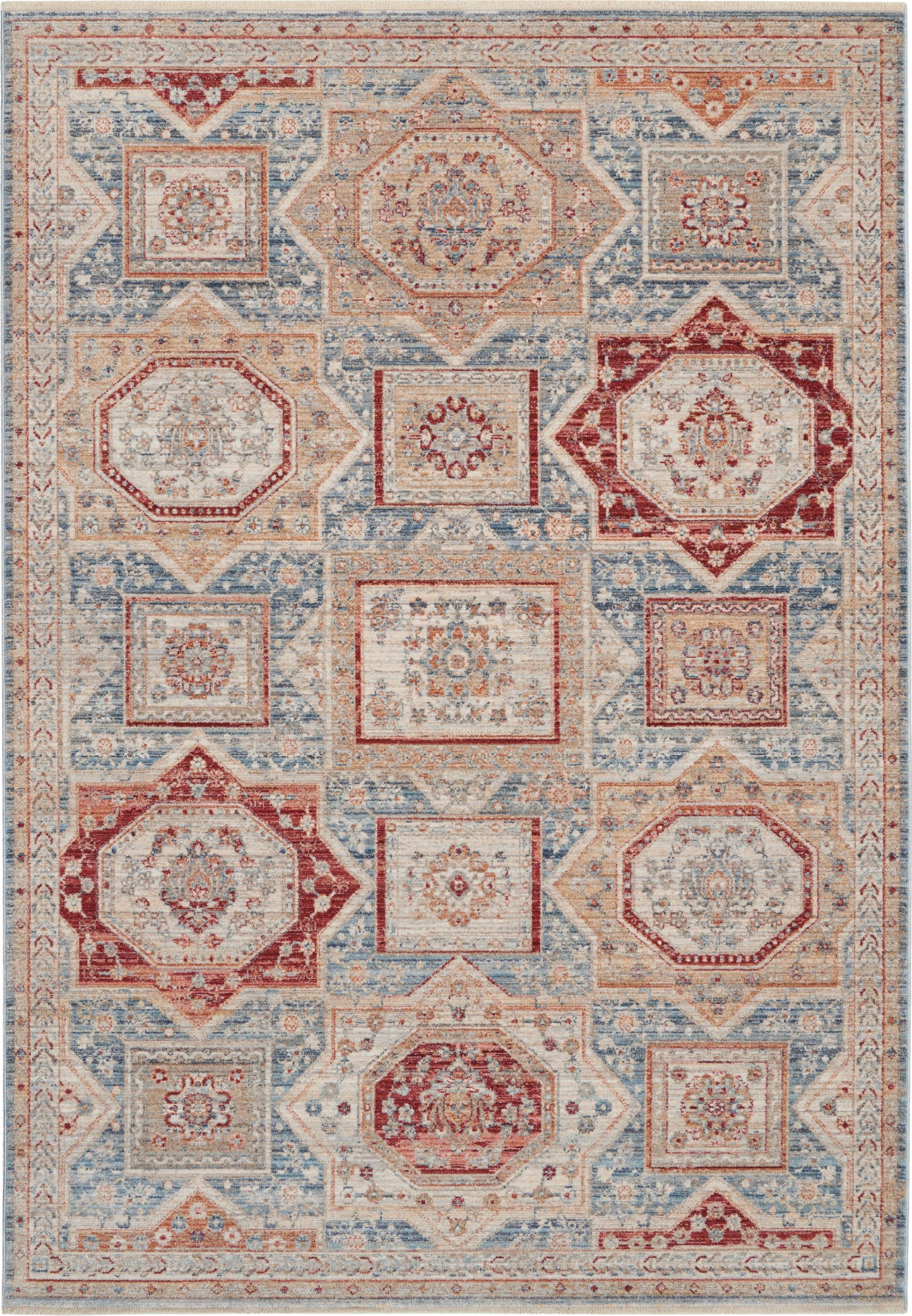 Nourison Home Homestead HMS02 Blue Multicolor Traditional Power-loomed Rug