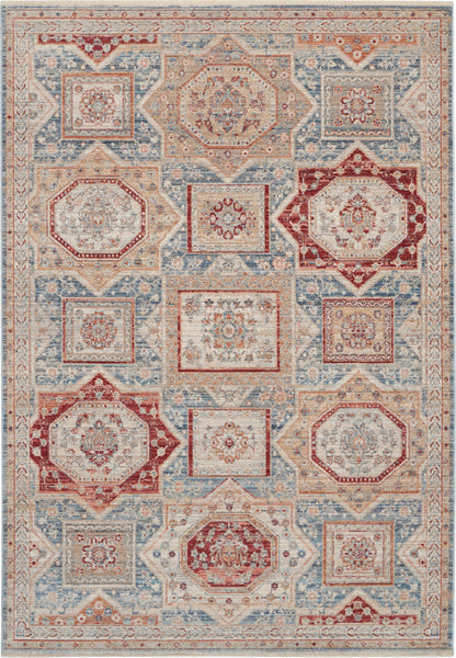 Nourison Home Homestead HMS02 Blue Multicolor Traditional Power-loomed Rug