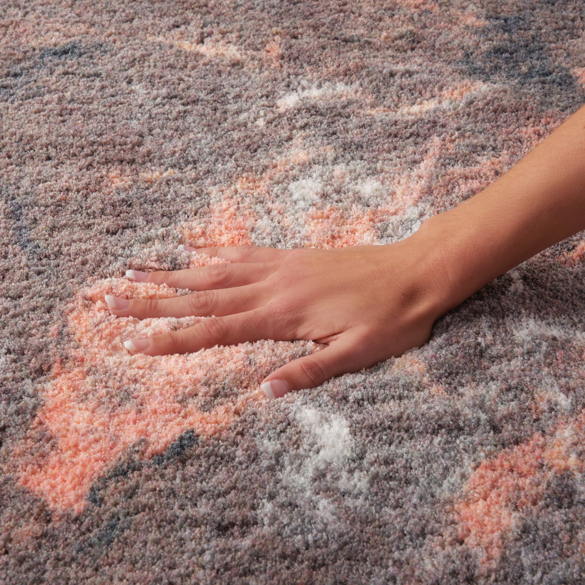 Nourison Home Corsica Shag  Blue Multicolor  Contemporary