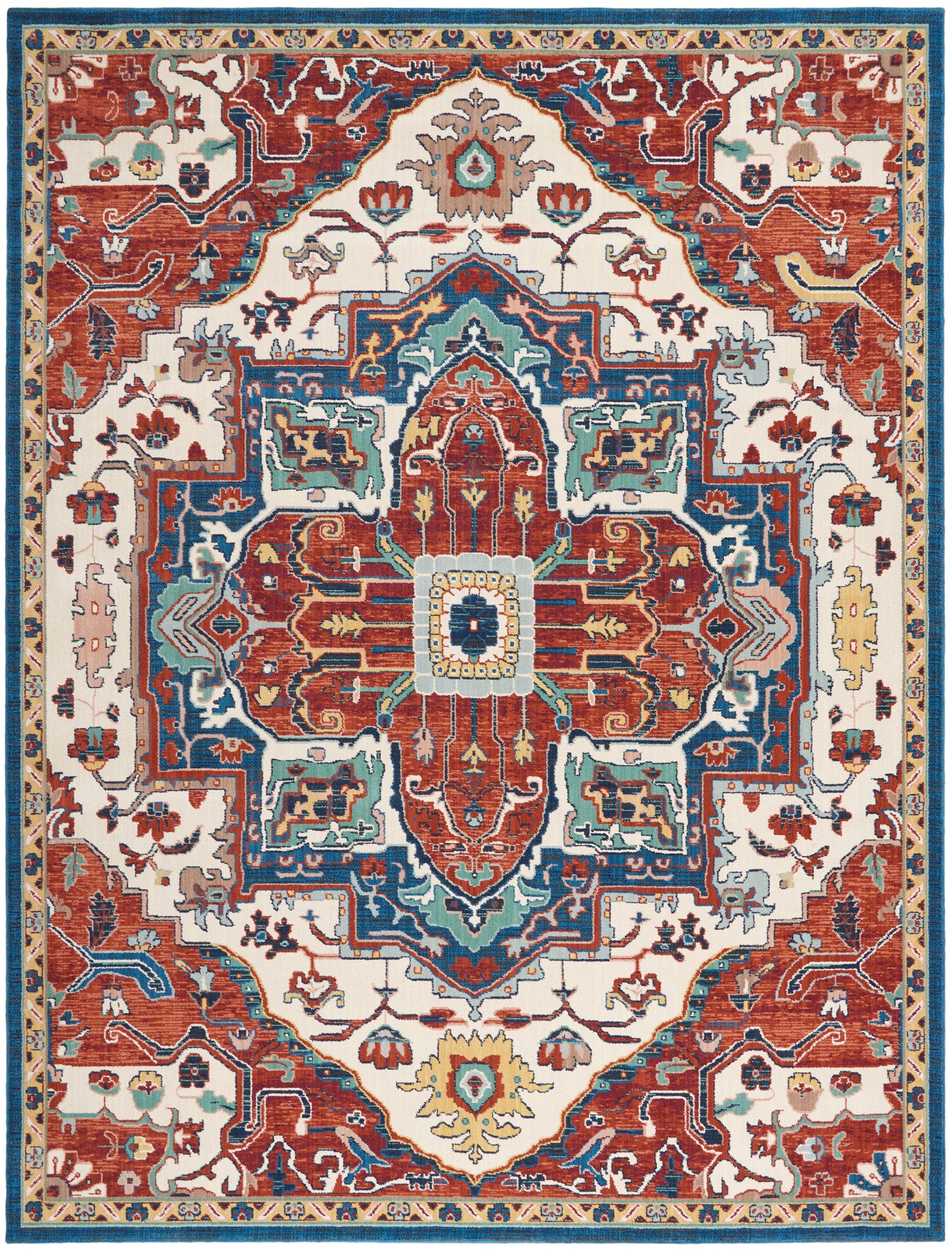 Nourison Home Parisa PSA01 Brick Ivory Traditional Loom-woven Rug