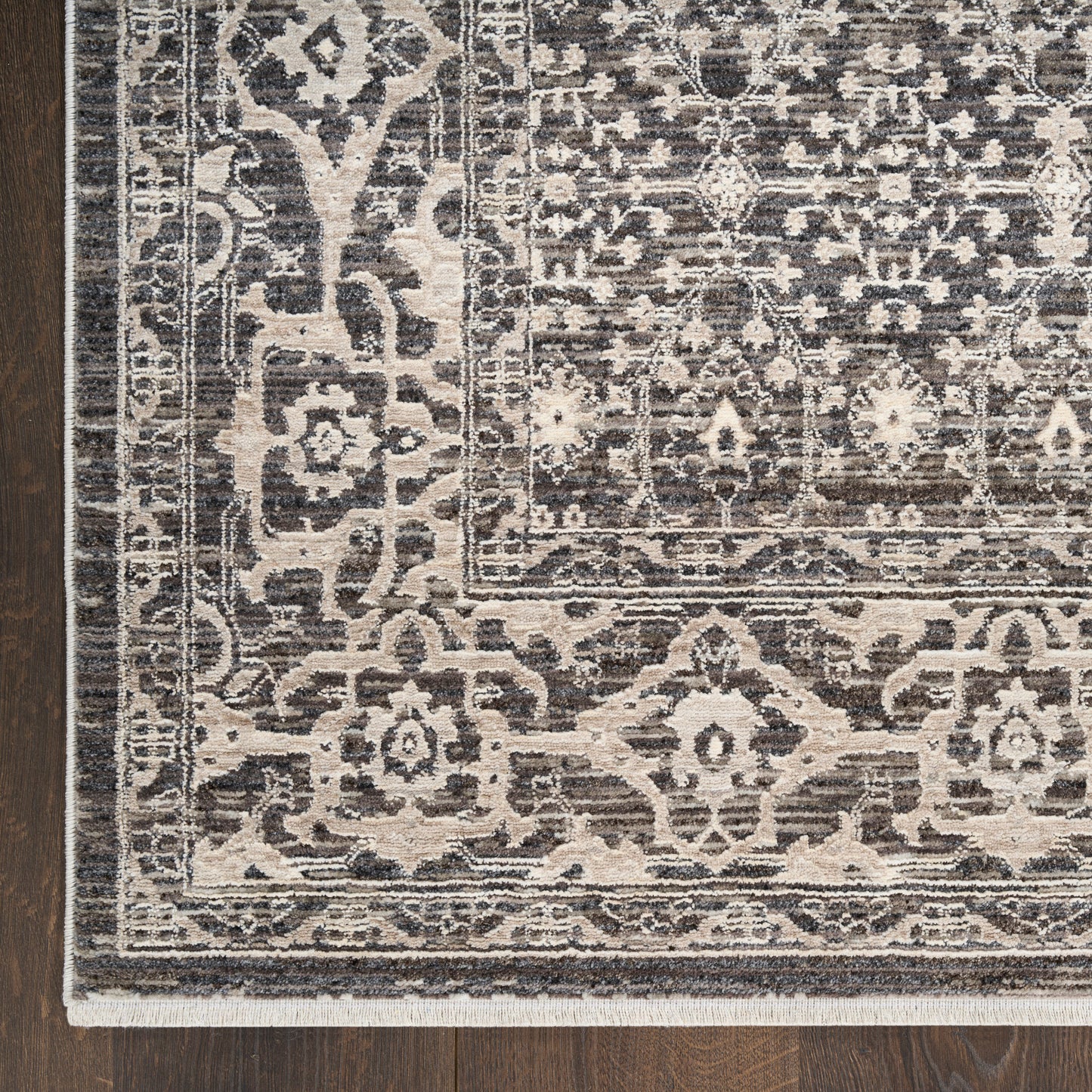 Nourison Home Shadows  Charcoal Ivory  Traditional