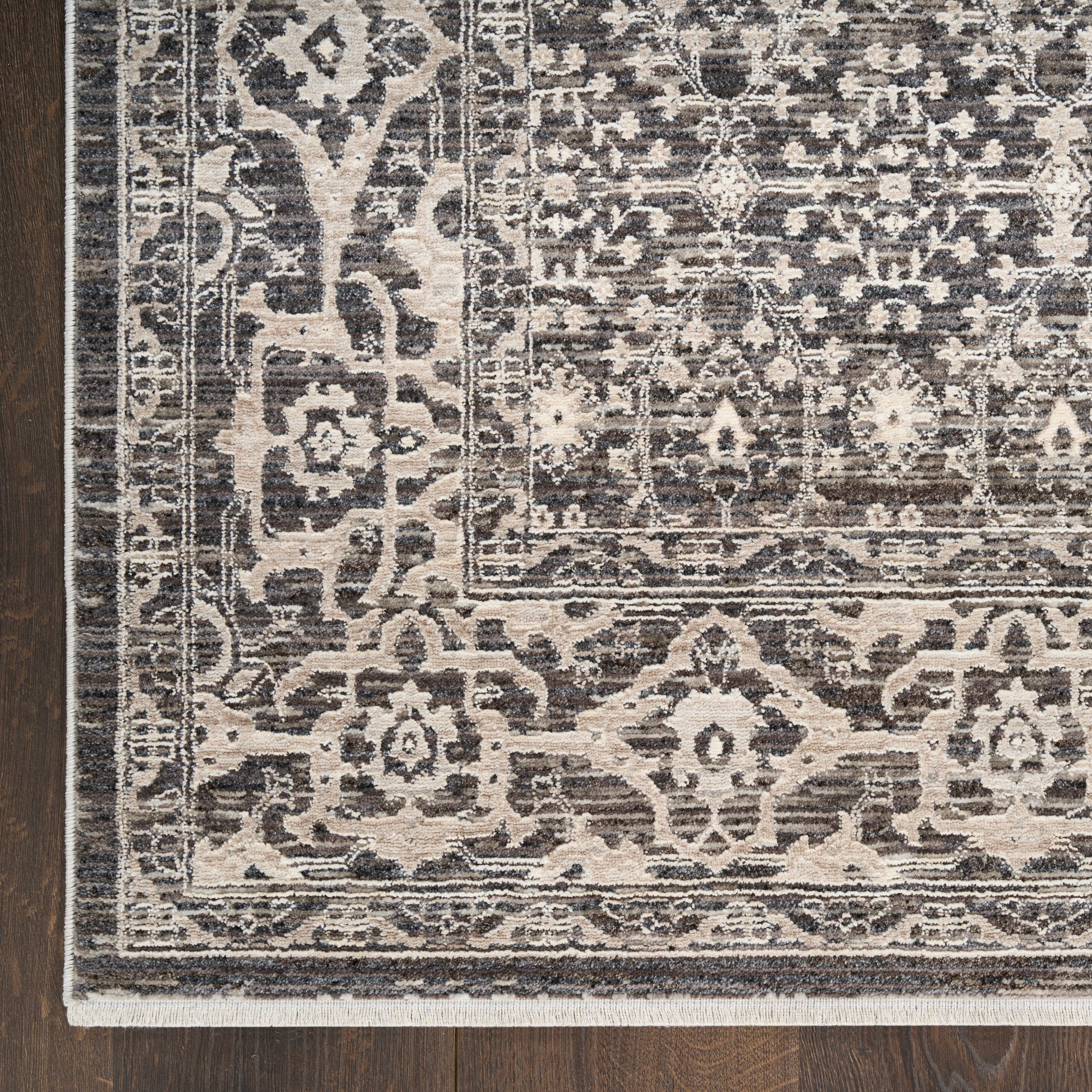 Nourison Home Shadows  Charcoal Ivory  Traditional