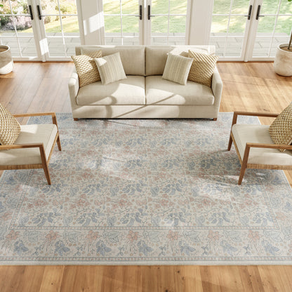Nourison Home Botanical Washables  Ivory Multicolor  Contemporary